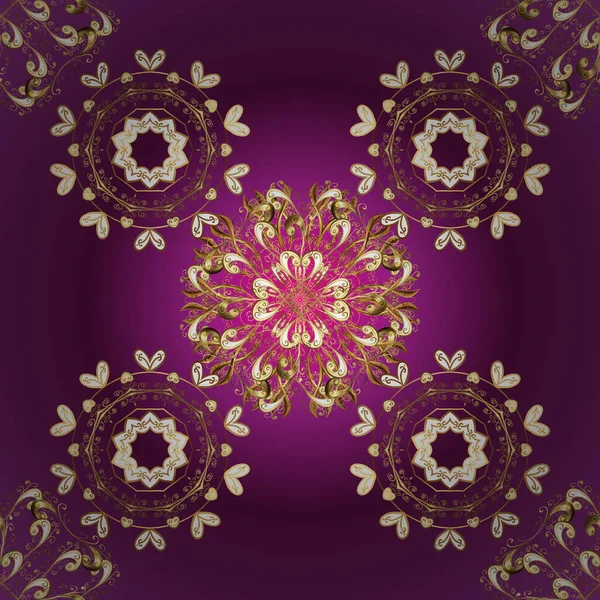 Photos Couleurs Marron Violet Modèle Sans Couture Calligraphie Vectorielle Tourbillonne — Image vectorielle