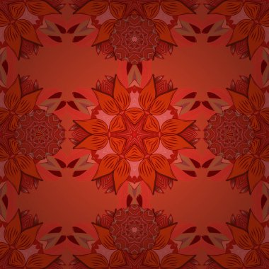 Kusursuz çiçek deseni. Düz Çiçek Elementleri Tasarımı. Renkli Bahar Temalı Kusursuz Arkaplan. Güzel kumaş deseni. Vektör çizimi. Asya tekstil tarzında.