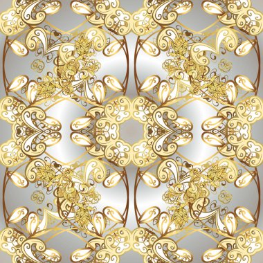 Güzel kumaş deseni. Düz elementler. Yazdır. Tasarım. Vektör. Renklere bej ve gri çizer.