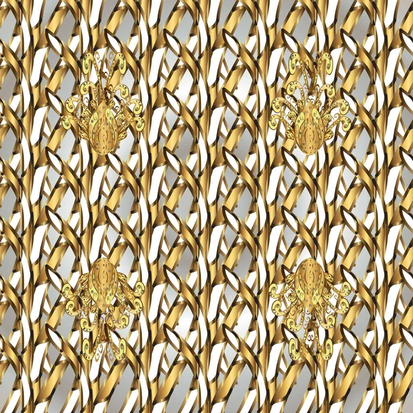 Naadloze Oosterse Ornament Stijl Van Barok Traditionele Klassieke Gouden Vector — Stockvector