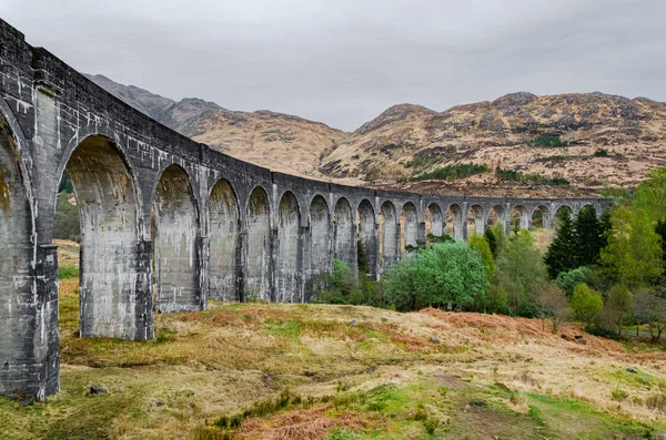 Cena Encantadora Com Viaduto Glenfinnan Terras Altas Escócia — Fotografia de Stock