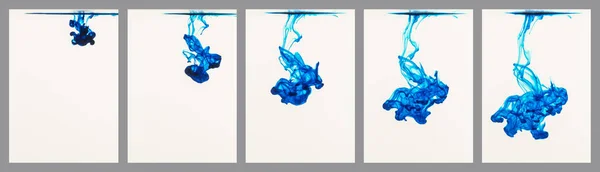 Tinta azul que fluye a través del agua —  Fotos de Stock