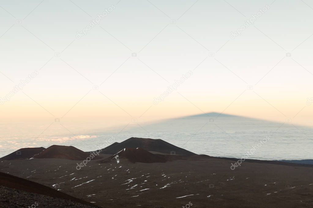 Mauna Kea shadow on cloud layer.