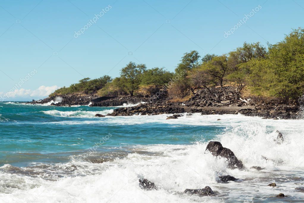 Sea shore landscape in Hawaii