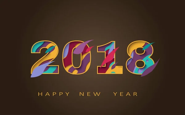 2018 felice anno nuovo, disegno astratto 3d, illustrazione vettoriale — Vettoriale Stock