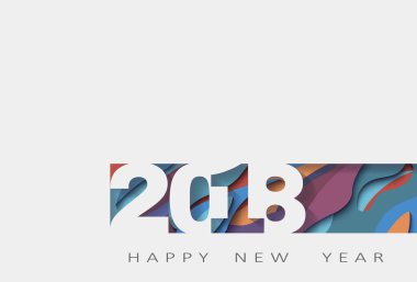 2018 mutlu yeni yıl, tasarım 3d, illüstrasyon soyut.