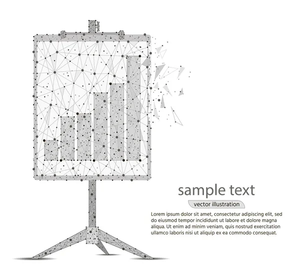 Chart.Business kavramı çevirmek. Vektör soyut poligonal görüntü mash çizgi ve nokta. Dijital grafik — Stok Vektör