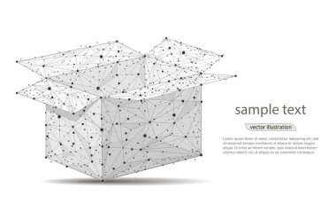 soyut tasarım çizgileri ve noktaları şeklinde bir aç kutusunun