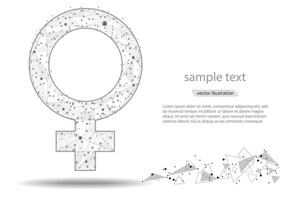 Abstrakt design av kvinnlig symbol. isolerade från låg poly wireframe på vit bakgrund. Vector abstrakt polygonal bild mosar linje och punkt. för utskrift och web element — Stock vektor