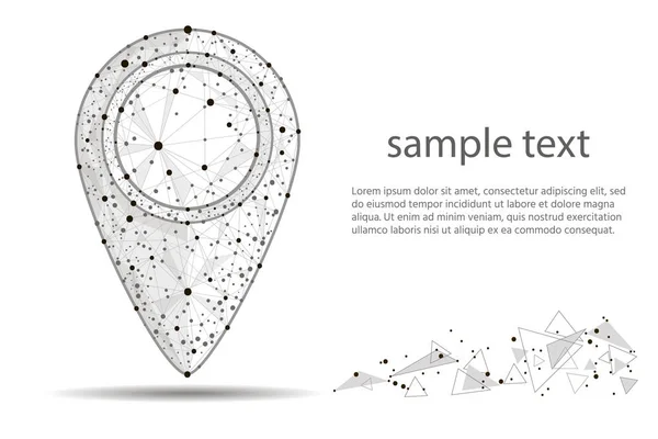 Pointer.isolated καρφίτσα από χαμηλή poly wireframe σε άσπρο φόντο. αφηρημένη εικόνα πολυγωνική γραμμή πολτού και σημείο. — Φωτογραφία Αρχείου