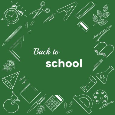 okula dönüş. okul öğeleri. satırları oluşur. çizimler