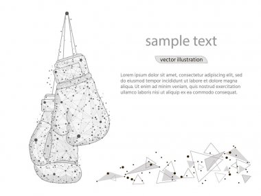 soyut tasarım boks kulübü kutsal kişilerin resmi, beyaz arka plan üzerinde düşük Poli tel kafes üzerinden izole. Vektör soyut poligonal görüntü mash çizgi ve nokta. Dijital grafik