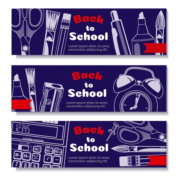 Terug naar school ontwerp in rode achtergrond met school items en objecten voor winkel korting promotie. — Stockfoto