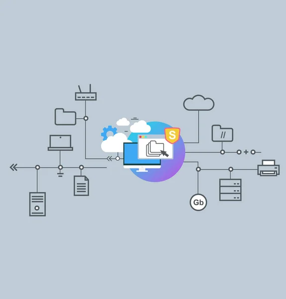 Icono para el sitio web y la aplicación móvil. Diseño plano. Comunicación tecnológica . — Archivo Imágenes Vectoriales