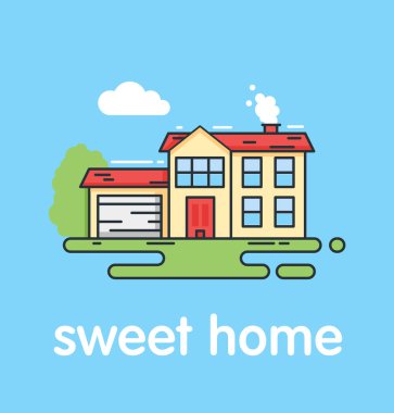 Güzel evim. Vektör simgesi.