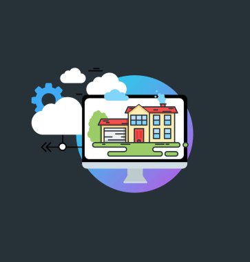 Güzel evim. Vektör simgesi.