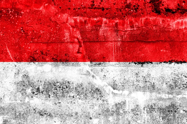 德国黑森州的国旗上肮脏的墙壁上画着 — 图库照片