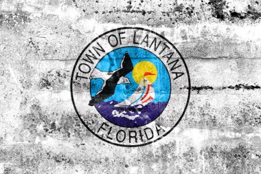Lantana, Florida, ABD, bayrağı kirli duvara boyalı