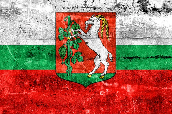 Vlag van Lublin, Polen, geschilderd op vuile muur — Stockfoto