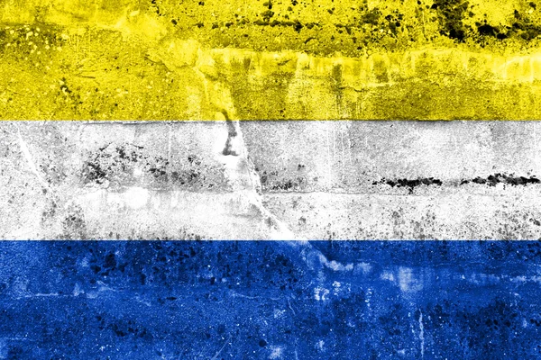 Bandiera di Marianske Lazne, Cechia, dipinta su parete sporca — Foto Stock