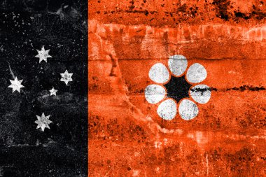 Northern Territory, Avustralya, bayrağı kirli duvara boyalı