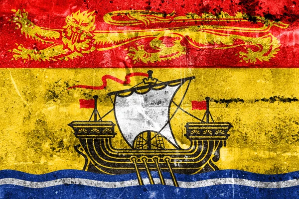Piszkos fal festett zászló a New Brunswick tartomány, Kanada, — Stock Fotó