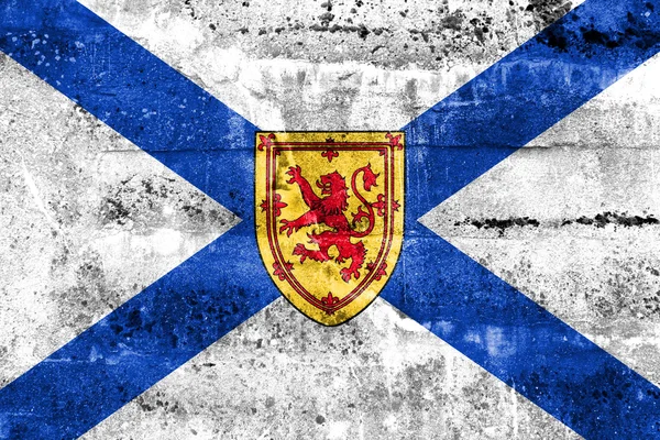 Vlag van Nova Scotia provincie, Canada, geschilderd op vuile muur — Stockfoto