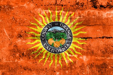 Orange County, Kaliforniya, ABD, bayrağı kirli duvara boyalı