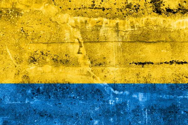 Bandera de Opole Voivodeship, Polonia, pintada en la pared sucia — Foto de Stock