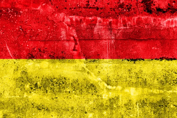Флаг Падерборна, Германия, расписанный на грязной стене — стоковое фото