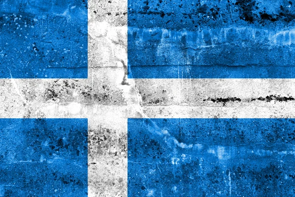 Flag of Parnu, Estonia, painted on dirty wall — Stock Photo, Image