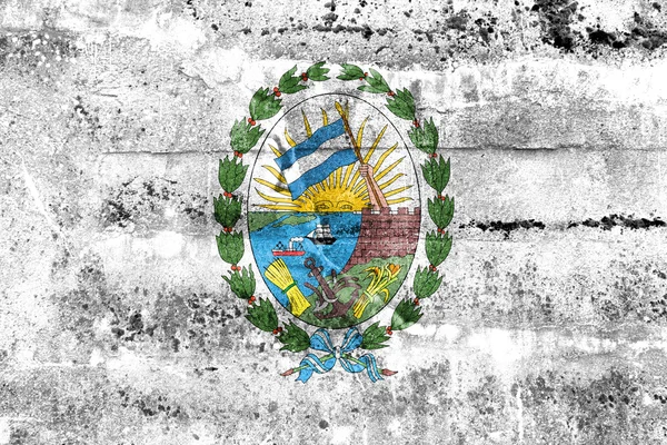 Flag of Rosario, Santa Fe, Argentina, painted on dirty wall — Stock Photo, Image