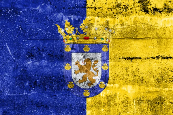Flag of Santiago, Chile, painted on dirty wall — Stock Photo, Image