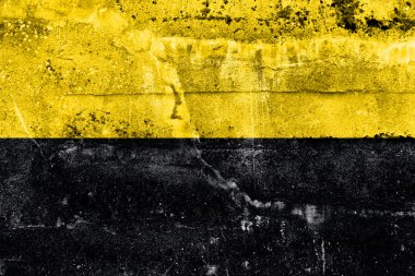 Saxony-Anhalt, Almanya, bayrağı kirli duvara boyalı