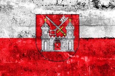 Flag of Tartu, Estonia, painted on dirty wall clipart
