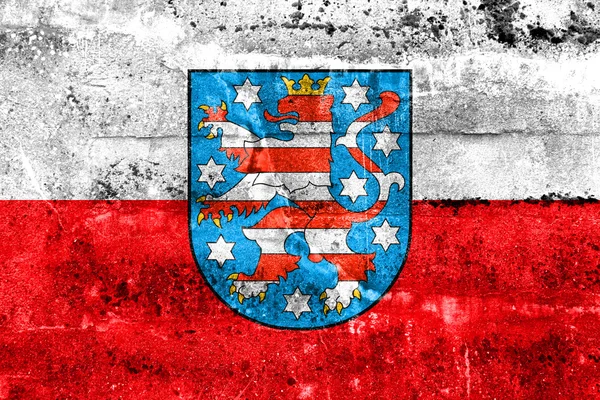 Флаг Тюрингии с гербом, Германия — стоковое фото