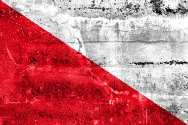 Utrecht, Hollanda, bayrağı kirli duvara boyalı