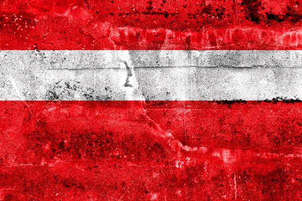 Флаг Вадуца, Лихтенштейн, раскрашенный на грязной стене — стоковое фото