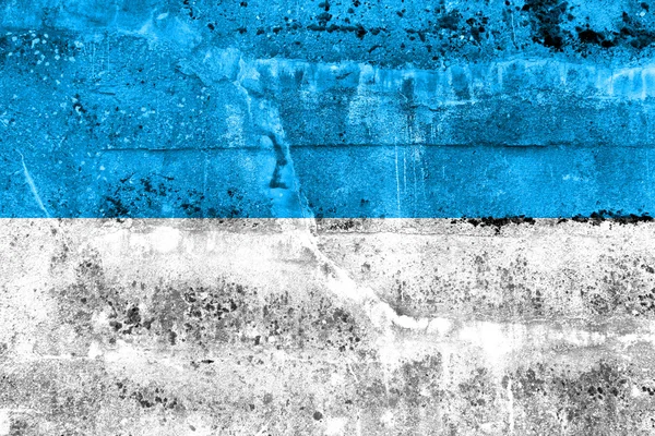 Flag of Viljandi, Estonia, painted on dirty wall — Stock Photo, Image