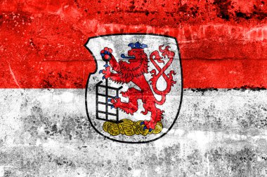 Wuppertal, Almanya, bayrağı kirli duvara boyalı