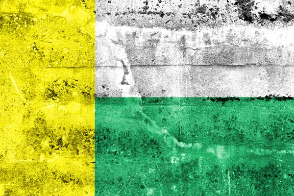 Bandeira de Zielona Gora, Polónia, pintada na parede suja — Fotografia de Stock