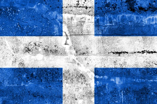 Flag of Zwolle, Netherlands, painted on dirty wall — Stock Photo, Image