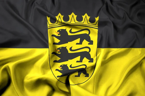 Bandera de Baden-Wurttemberg con Escudo de Armas, Alemania —  Fotos de Stock