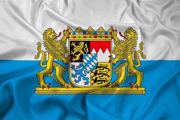 Bayern-Fahne mit Wappen, Deutschland — Stockfoto