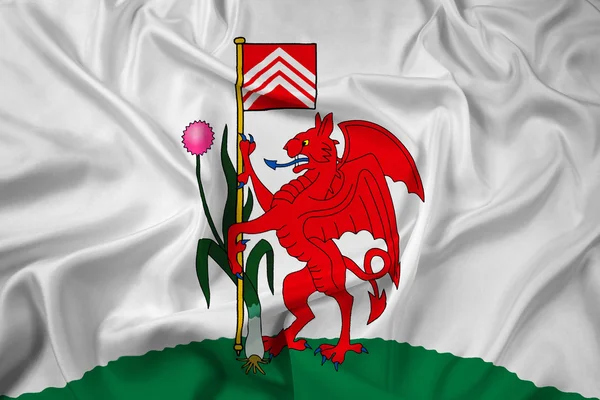 Viftande flagga Cardiff, Wales, Storbritannien — Stockfoto
