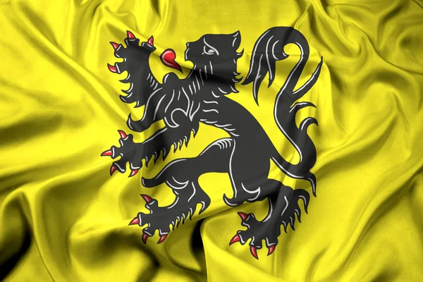 Macha flagą Flandria, Belgia — Zdjęcie stockowe