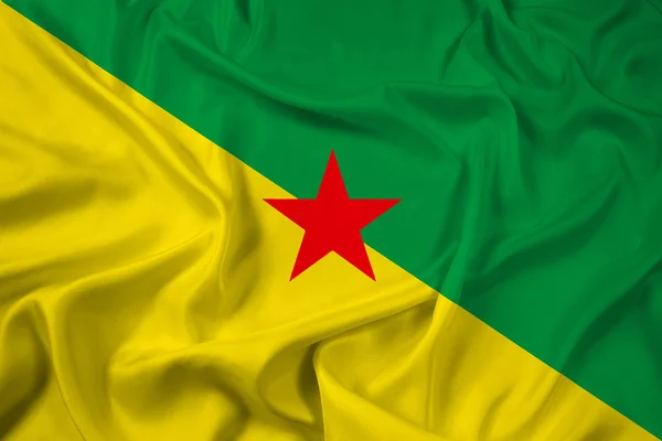 Zwaaien vlag van Frans-Guyana, Frankrijk — Stockfoto