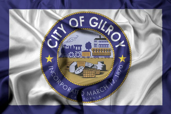 Sventolando bandiera di Gilroy, California, Stati Uniti d'America — Foto Stock