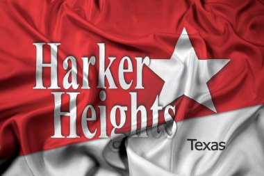 Harker Heights, Texas, ABD bayrağı sallayarak