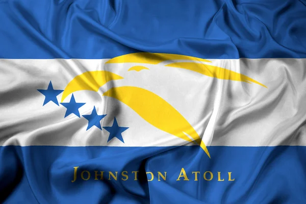 Zwaaien vlag van Johnston-atol, Verenigde Staten — Stockfoto